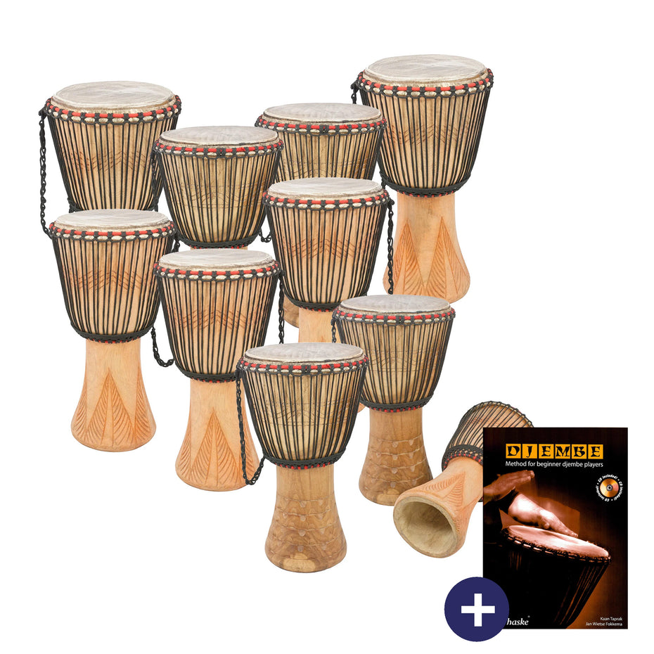 PP664-10PK - Percussion Plus Ghanaian djembe 10 player pack - rope tuned Default title