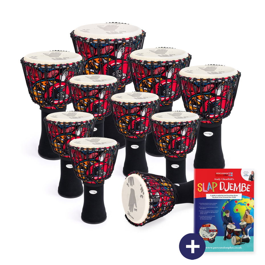 PP665-10PK - Percussion Plus Slap Djembe 10 pack - rope tuned Default title