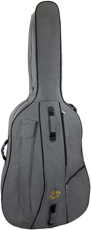 46BS34-315 - Tom & Will double bass gig bag 3/4 size Grey with red interior