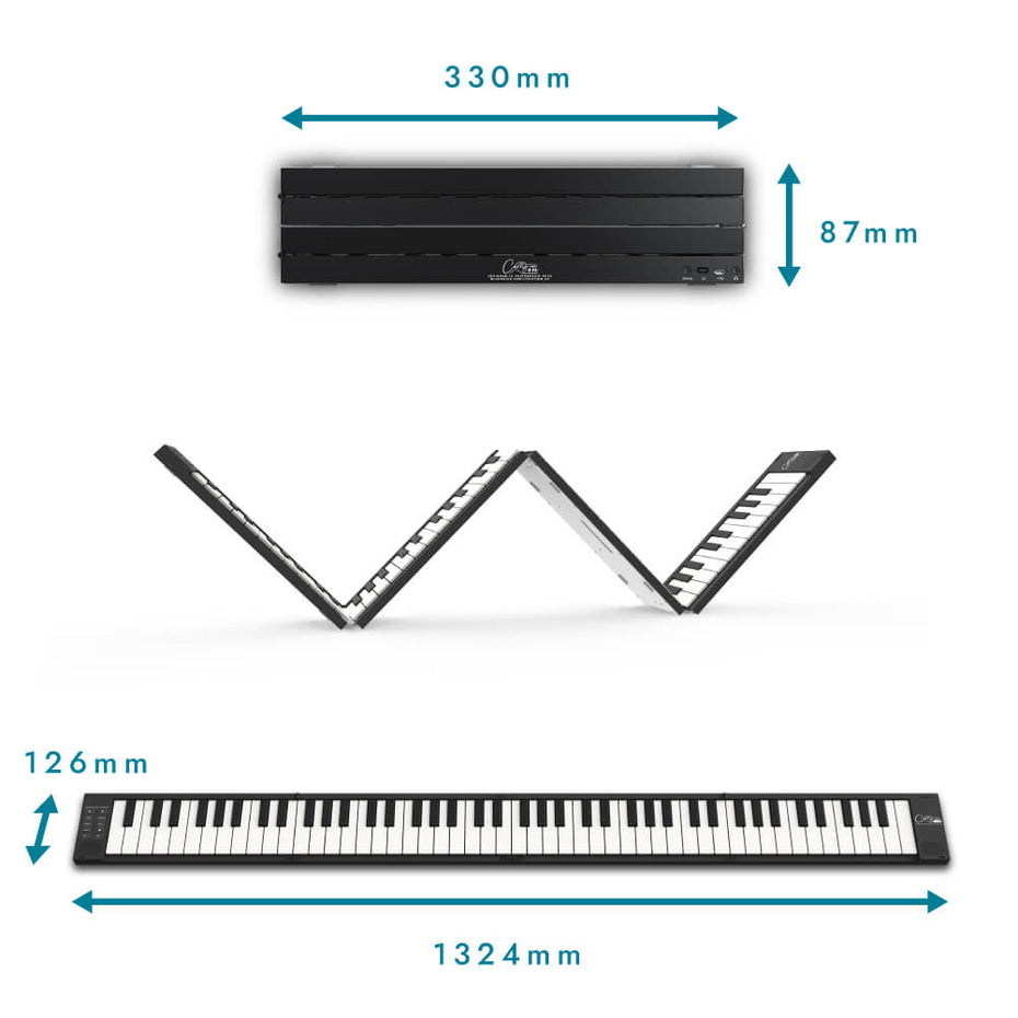 BA215011-H - Carry-On 88-key touch sensitive folding portable piano Black