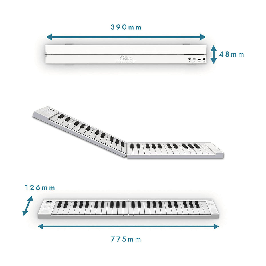 BA215020-H - Carry-On 49-key touch sensitive folding portable piano White