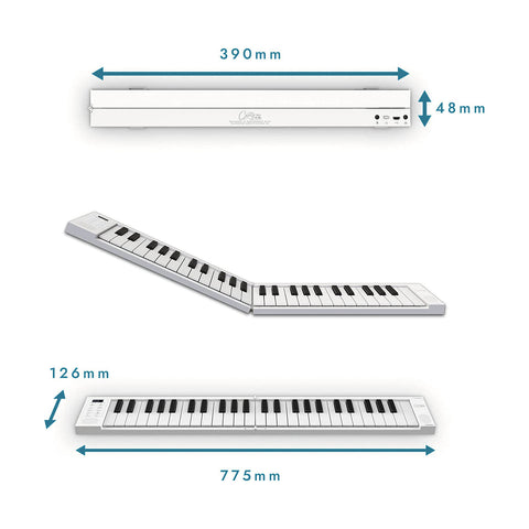 BA215020-H - Carry-On 49-key touch sensitive folding portable piano White