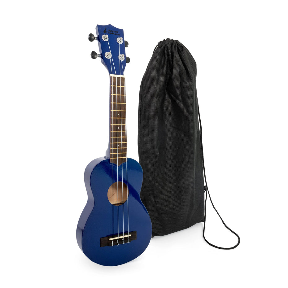 MYSCHOOLUKE-SDB - My School Ukulele slim body soprano uke Dark blue