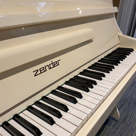 IK-2ND9916 - Pre-owned Zender compact upright piano in polished white Default title