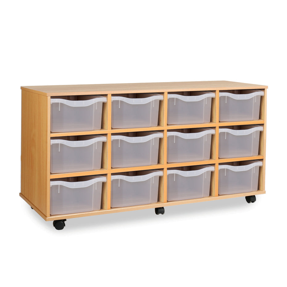 MEQ4012NL-TR - Monarch 12 double tray storage unit (4 x 3) Transparent