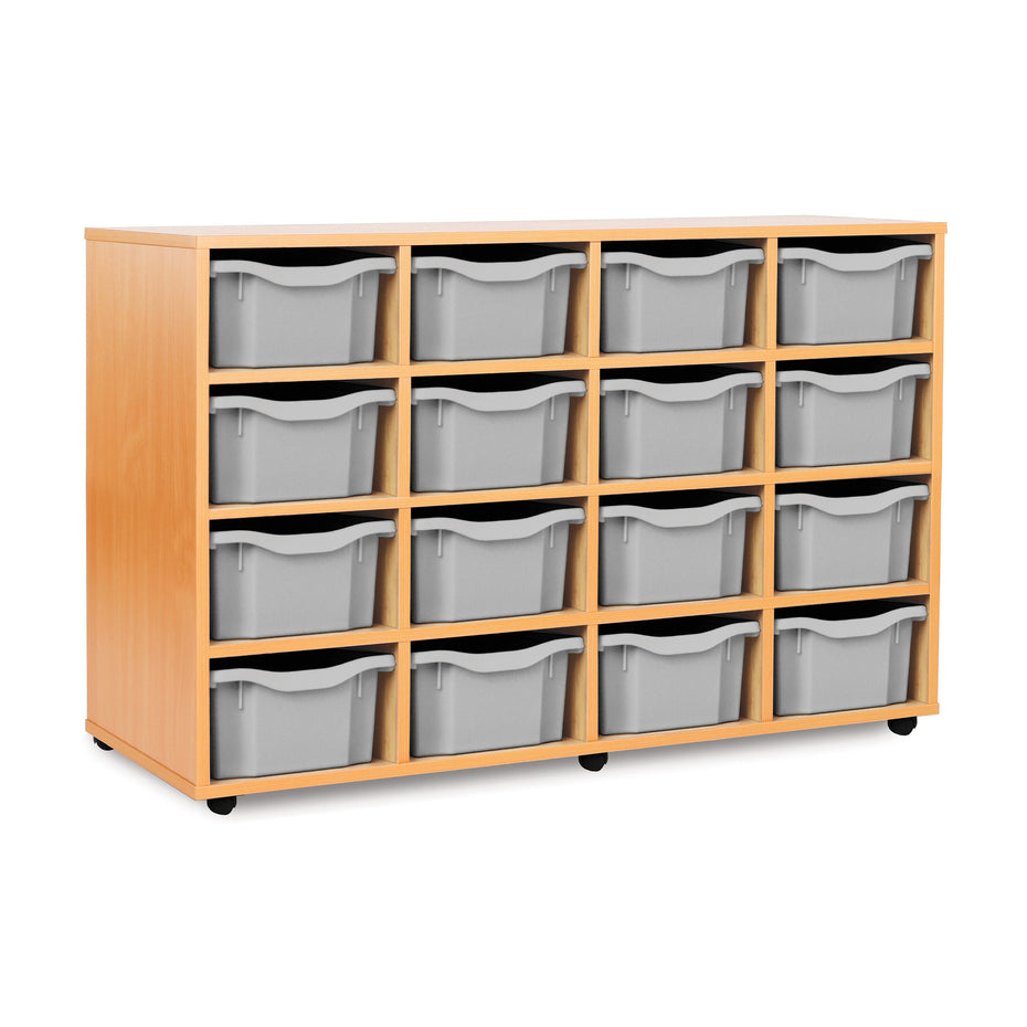 MEQ4016NL-LG - Monarch 16 double tray storage unit (4 x 4) Light grey