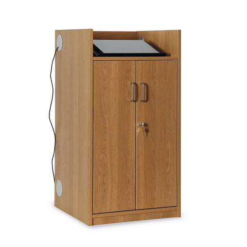 OAKLECTERN - Monarch classic lectern with lockable storage Oak