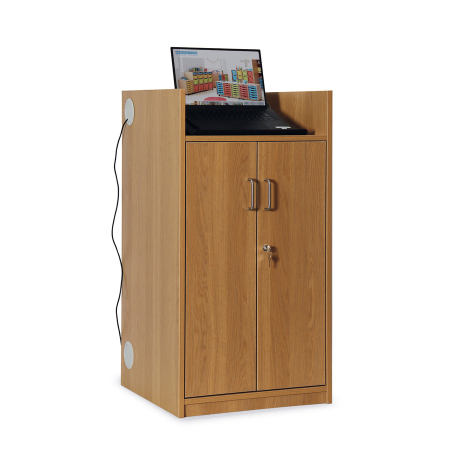 OAKLECTERN - Monarch classic lectern with lockable storage Oak