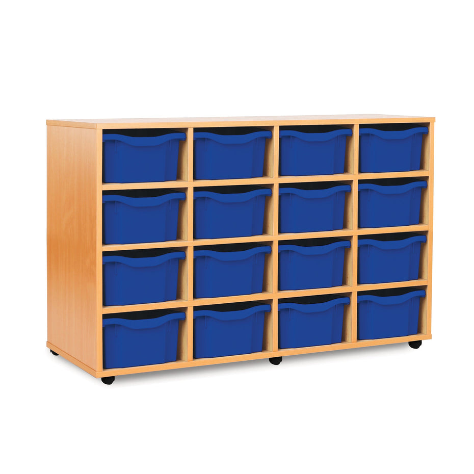 MEQ4016NL-BL - Monarch 16 double tray storage unit (4 x 4) Blue