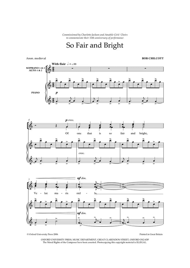 OUP-3356870 - Chilcott So Fair and Bright: Vocal score Default title