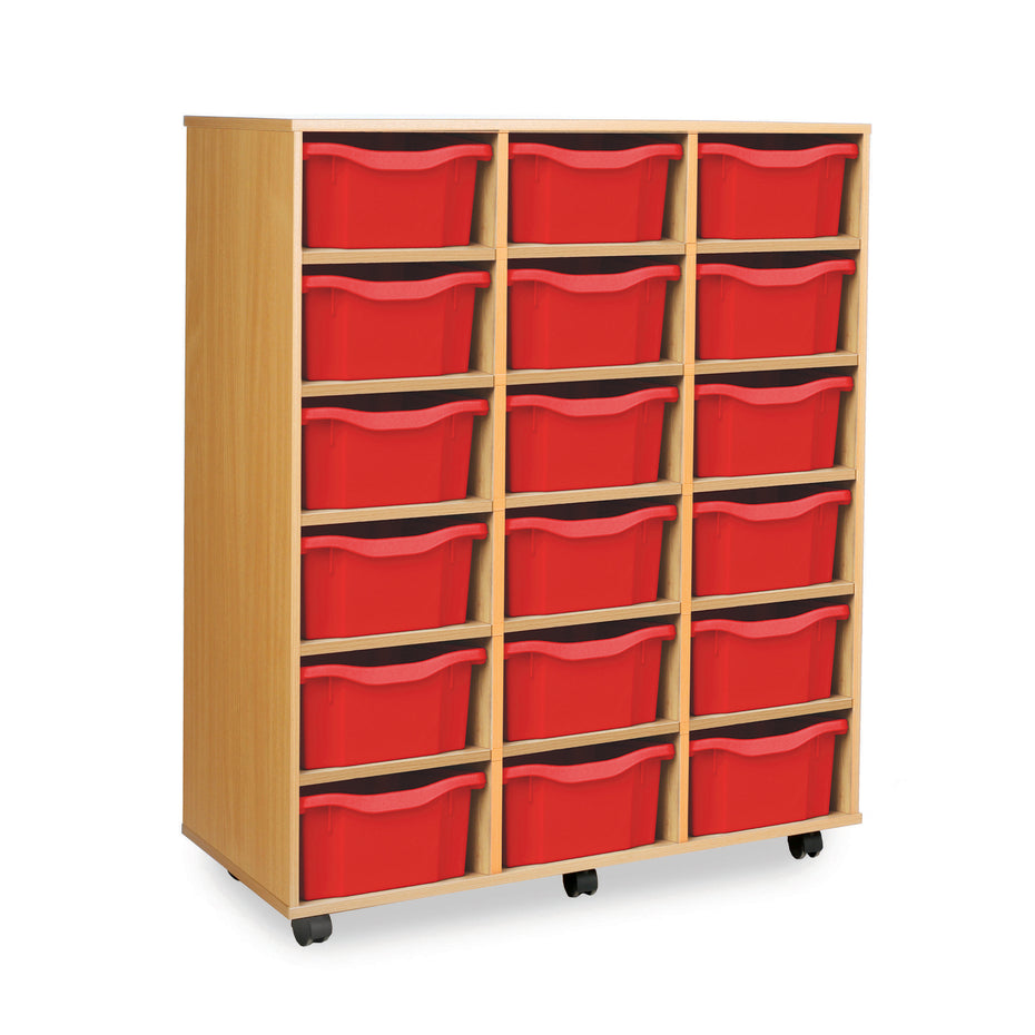 MEQ4018NL-RD - Monarch 18 double tray storage unit (3 x 6) Red