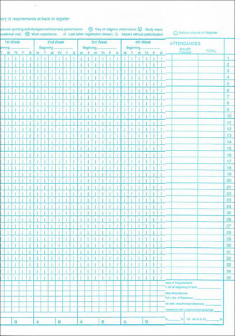 AR35 - Philip & Tacey School Attendance Register 35 Names Pack of 10 Default title