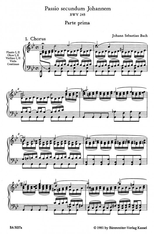 BA5037-90 - Bach St John Passion BWV 245 (Vocal Score) Default title