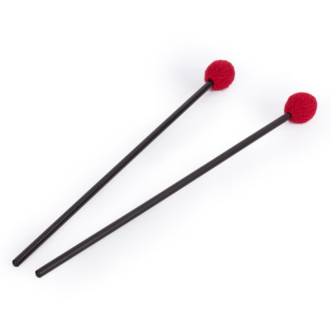 MM3 - Percussion Workshop Vibraphone / marimba beaters pair 3.3cm red wool head – medium hard