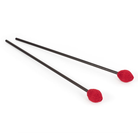 MM3 - Percussion Workshop Vibraphone / marimba beaters pair 3.3cm red wool head – medium hard