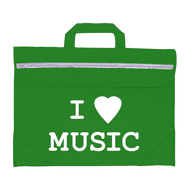 MP21330-GR - Duo music bag with 'I love music' design Green