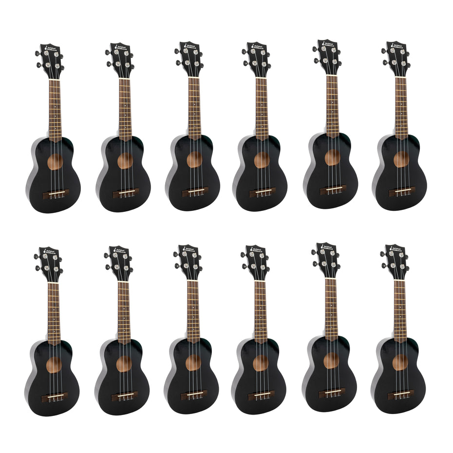 MYSCHOOLUKE-BK12 - My School Ukulele soprano ukes carton of 12 Black