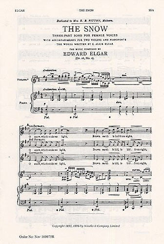 NOV160075R - Edward Elgar: the Snow Op.26 No.1 (SSA) Default title