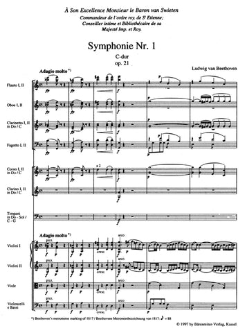 TP901 - Beethoven Symphony No. 1 In C, Op.21 Study Score Default title