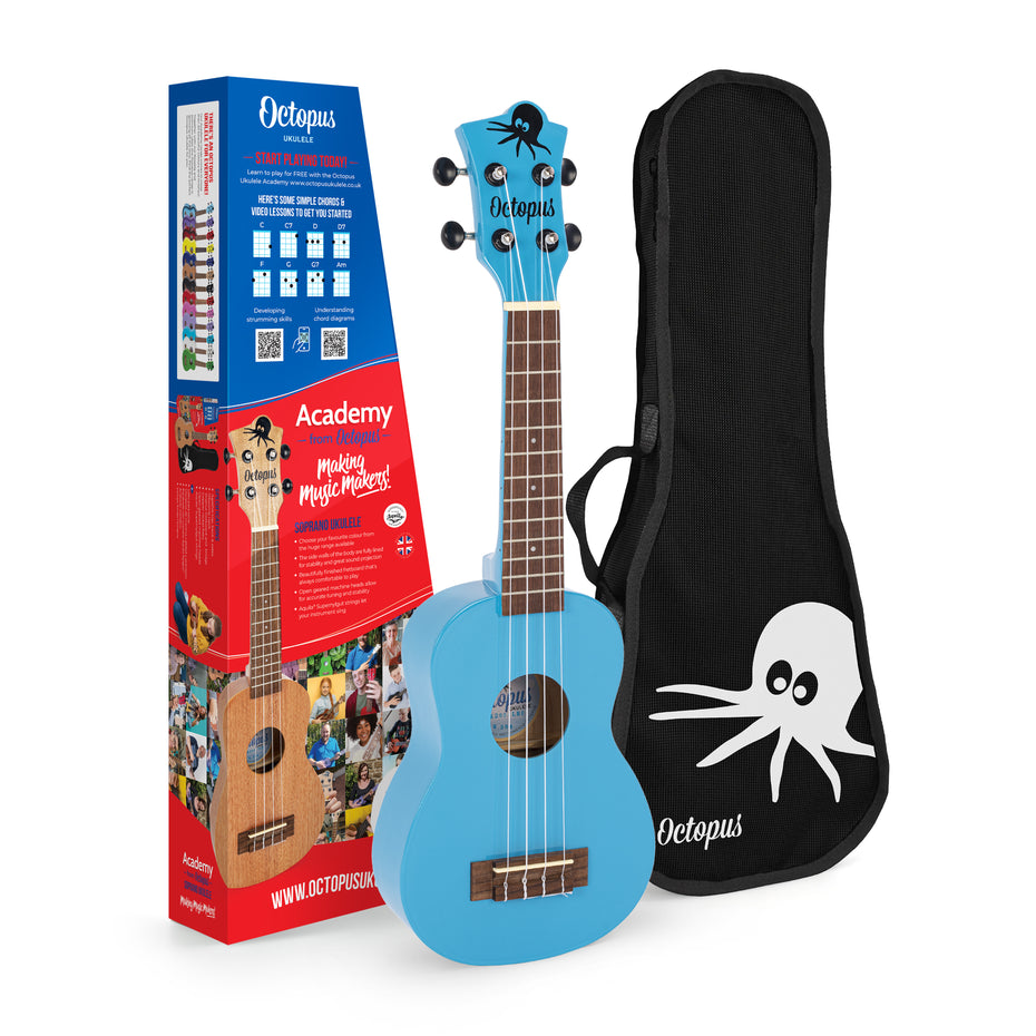 UK205-LBU - Octopus Academy soprano ukulele Light blue