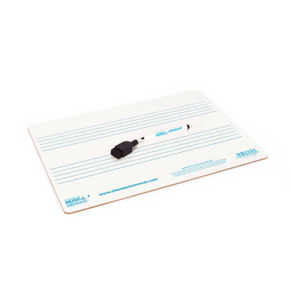 WB105 - A4 mini dry-wipe music whiteboard with 2 pre-printed staves Default title