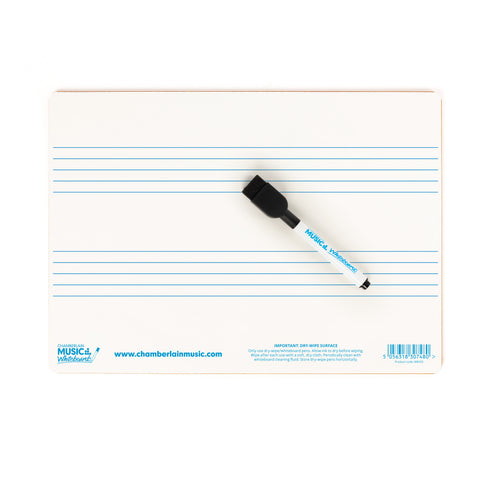 WB105 - A4 mini dry-wipe music whiteboard with 2 pre-printed staves Default title