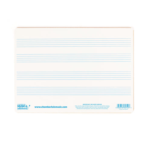 WB125-12PK - A4 mini dry-wipe music whiteboard with 4 pre-printed staves - 12 pack Default title