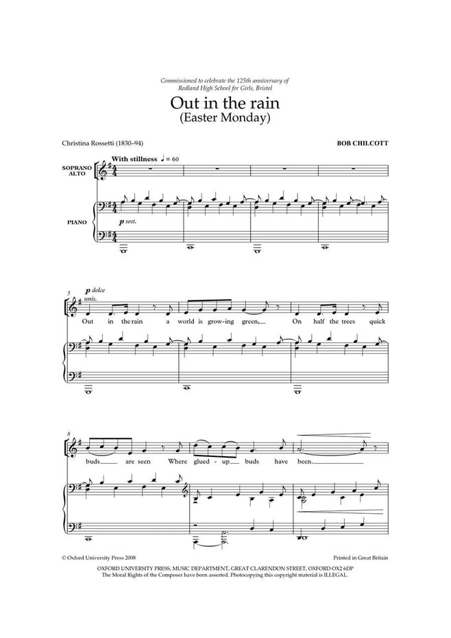 OUP-3360044 - Chilcott Out in the rain (Easter Monday): Vocal score Default title