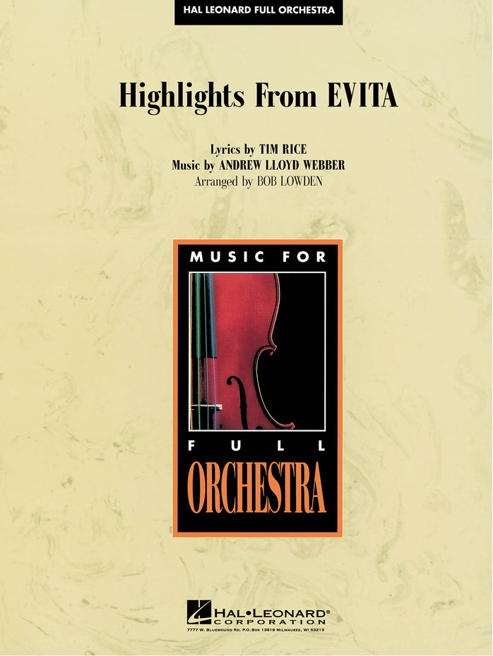 HL00120093 - Highlights from Evita: HL Full Orchestra Default title