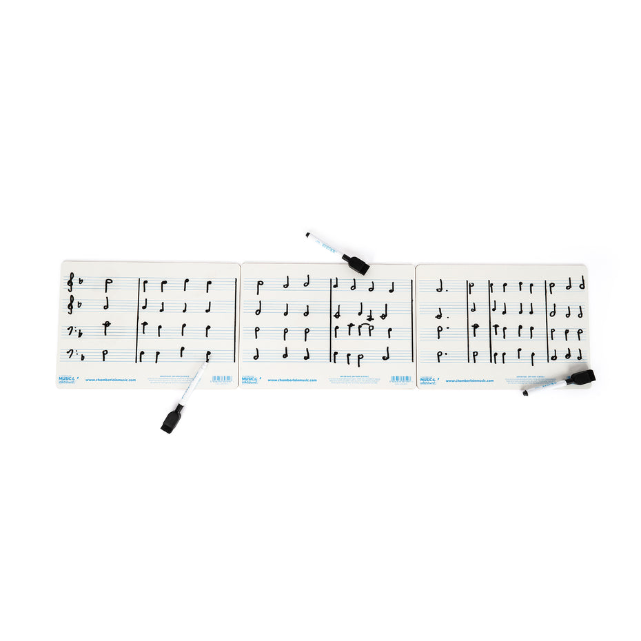 WB125-12PK - A4 mini dry-wipe music whiteboard with 4 pre-printed staves - 12 pack Default title